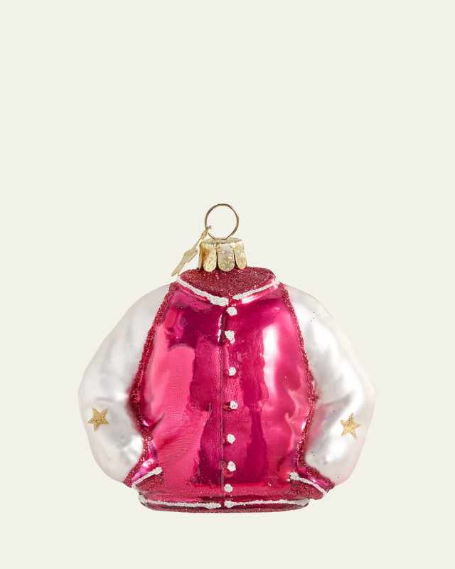 Raspberry Bomber Jacket Christmas Ornament